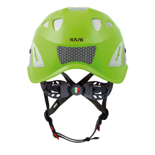 Neon Green KASK Super Plasma Hi-Viz Helmet Back View