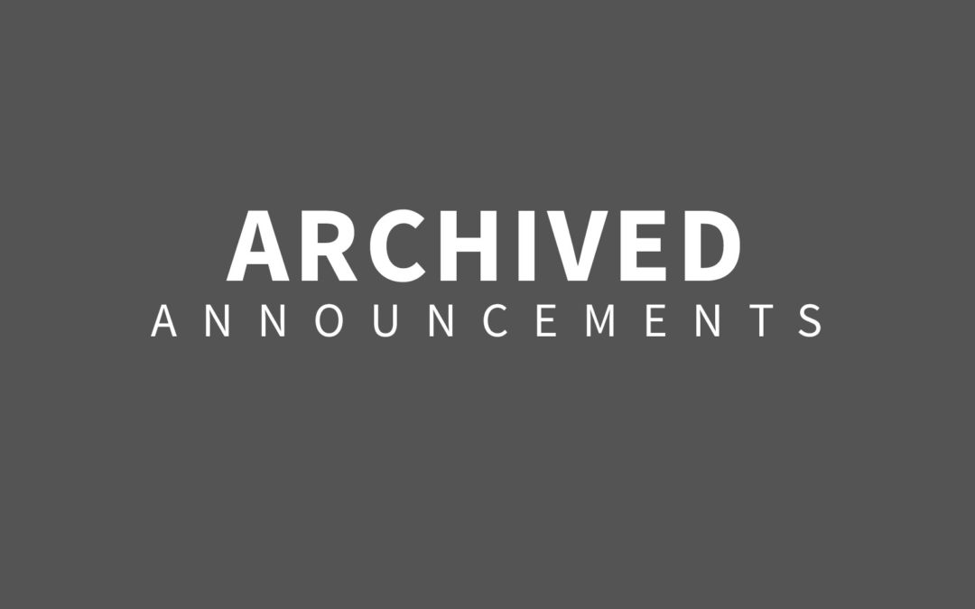 Archived Announcements