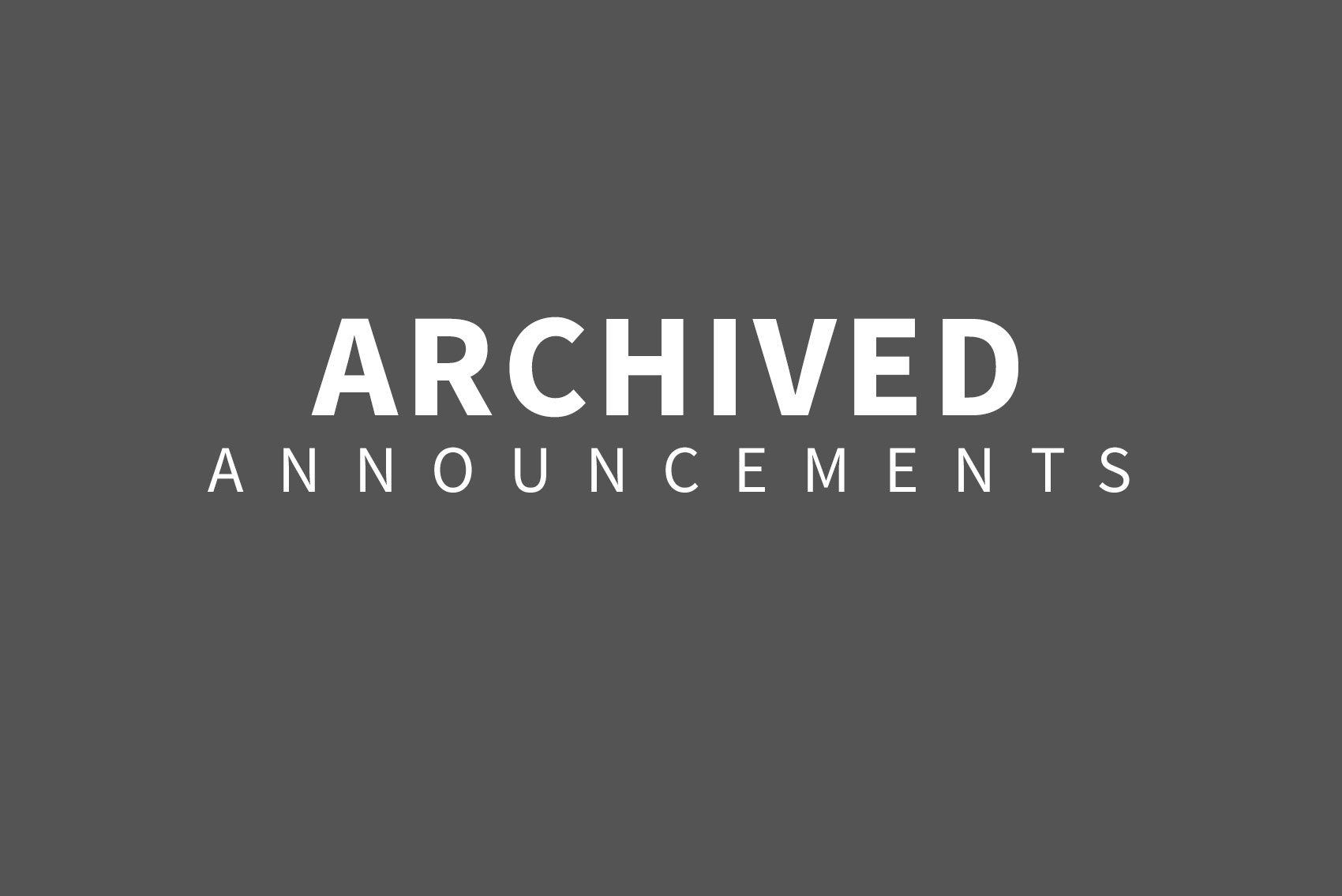 Archived Announcements