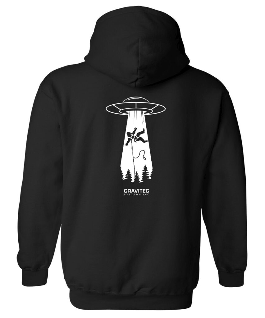 "Safe Squatch" – Fall Protection Abduction Hoodie (Glow in the dark)