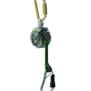 MSA V-TEC Mini PFL, 6' (1.8m), single-leg, aluminum swivel carabiner, steel carabiner