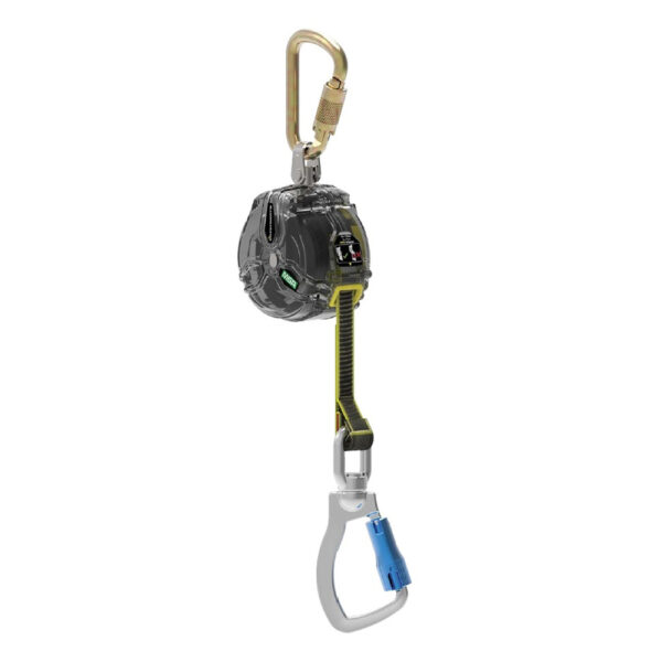 MSA V-TEC Mini PFL, 6' (1.8m), single-leg, aluminum swivel carabiner, steel carabiner
