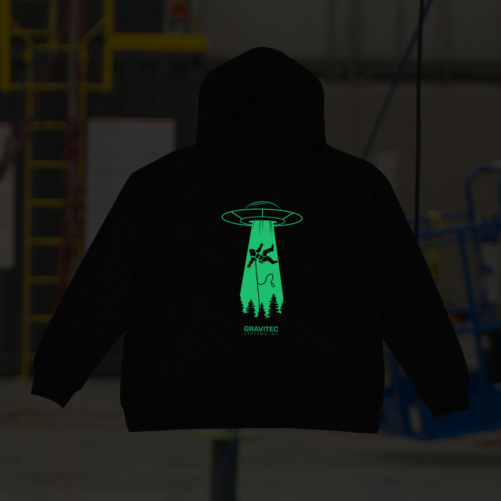 Kids Hoodie - "Safe Squatch" – Fall Protection Abduction Hoodie (Glow in the dark) - Image 3